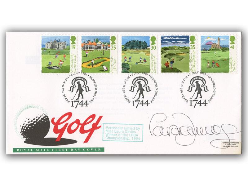 Laura Davies signed 1994 Golf cover