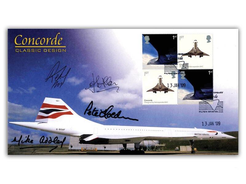 British Design Classics - Concorde, signed by Michal Retif, John Allan, Mike Addley and Peter Holding