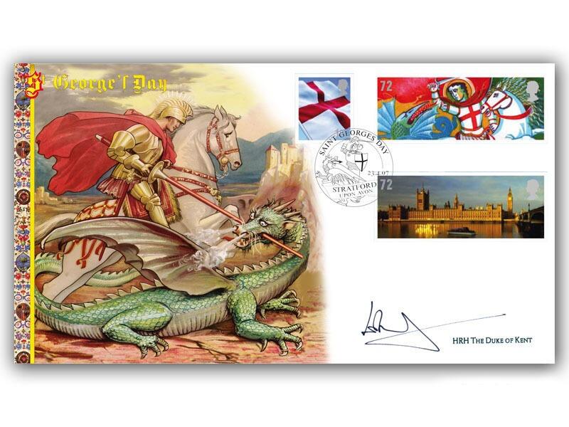 Celebrating England Stamps from Miniature Sheet Cover, signed Duke of Kent