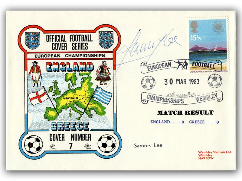 1983 England V Greece, signed by Sammy Lee