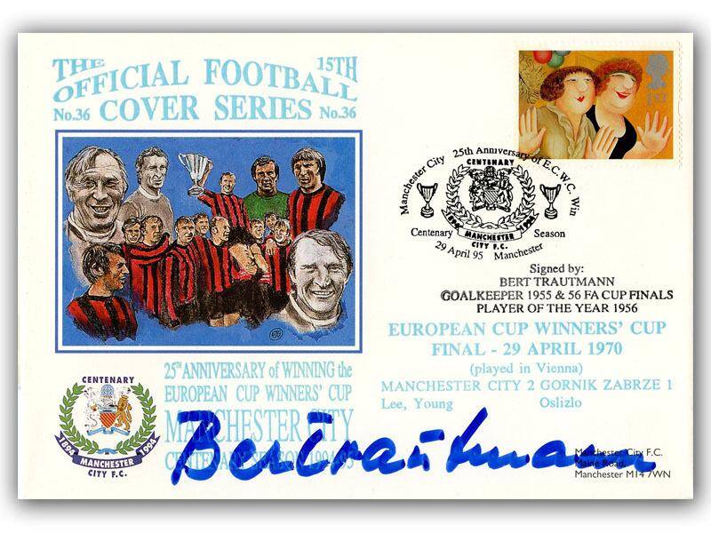 1995 Manchester City V Gornik Zabrze, signed by Bert Trautman