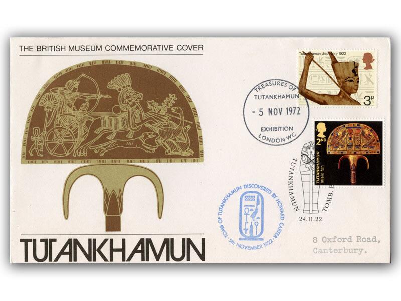 1972 Anniversaries & 2022 Tutankhamun double, British Museum cover
