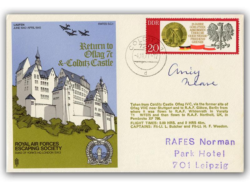 Airey Neave signed 1971 Colditz cover
