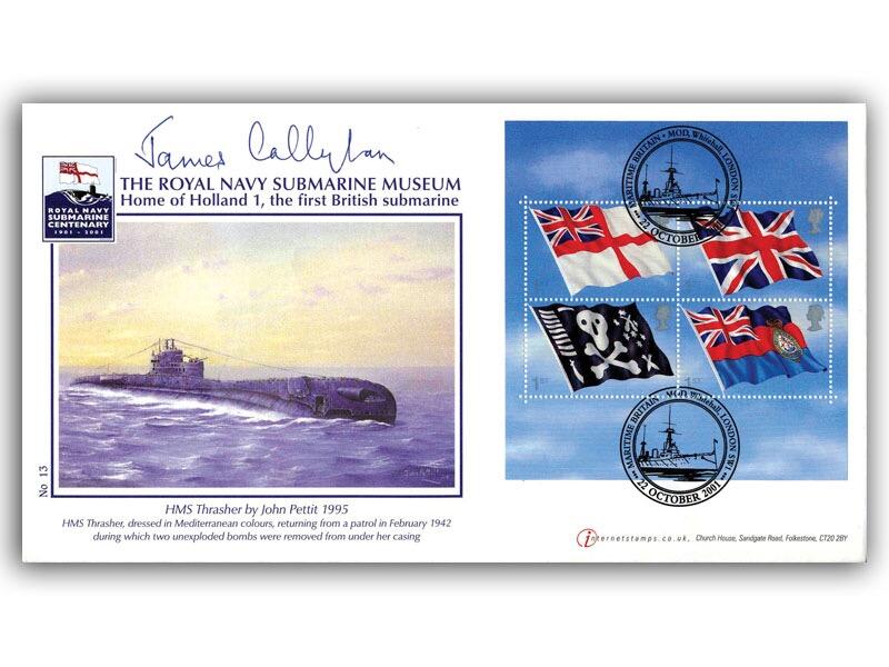 2001 Flags and Ensigns miniature sheet, signed by Lord James Callaghan