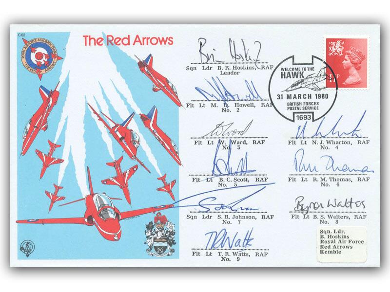 1980 Red Arrows team signed, Welcome the Hawk cover