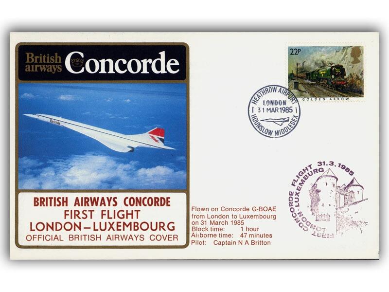 1985 First Flight London - Luxembourg, Concorde