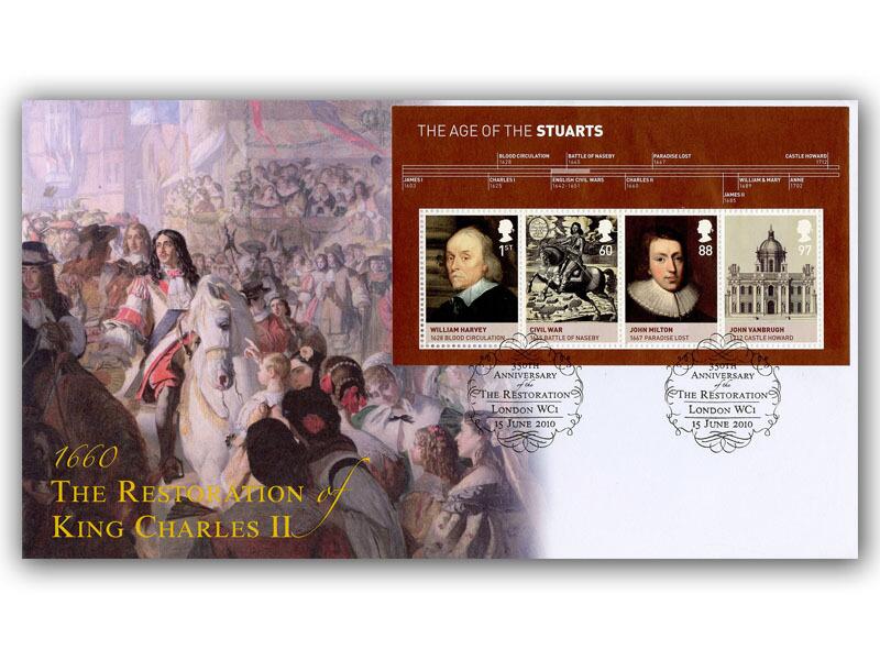 Stuarts - Restoration of King Charles II, miniature sheet
