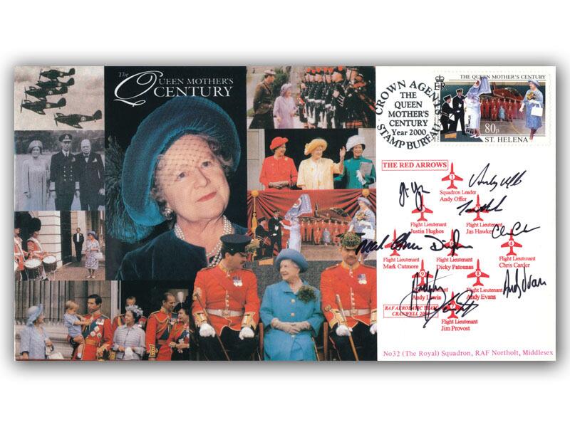 2000 Red Arrows team signed, Queen Mother cover