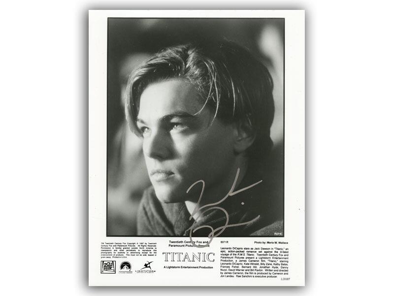 Leonardo DiCaprio, signed 8x10" Titanic photo