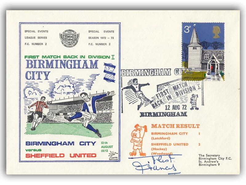 1972 Birmingham V Sheffield Utd, signed by Trevor Francis