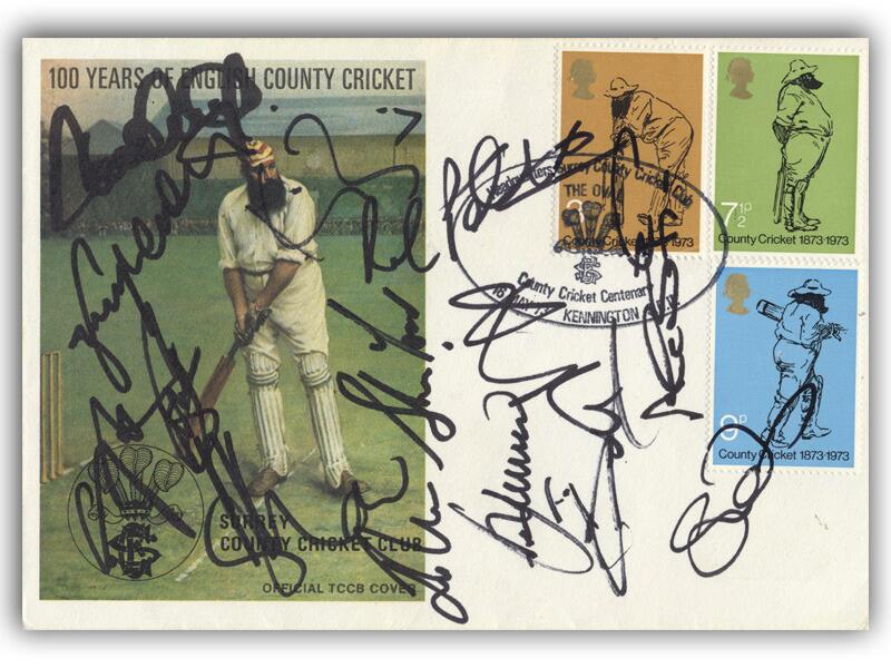 1973 Cricket cover, Surrey Team Signed
