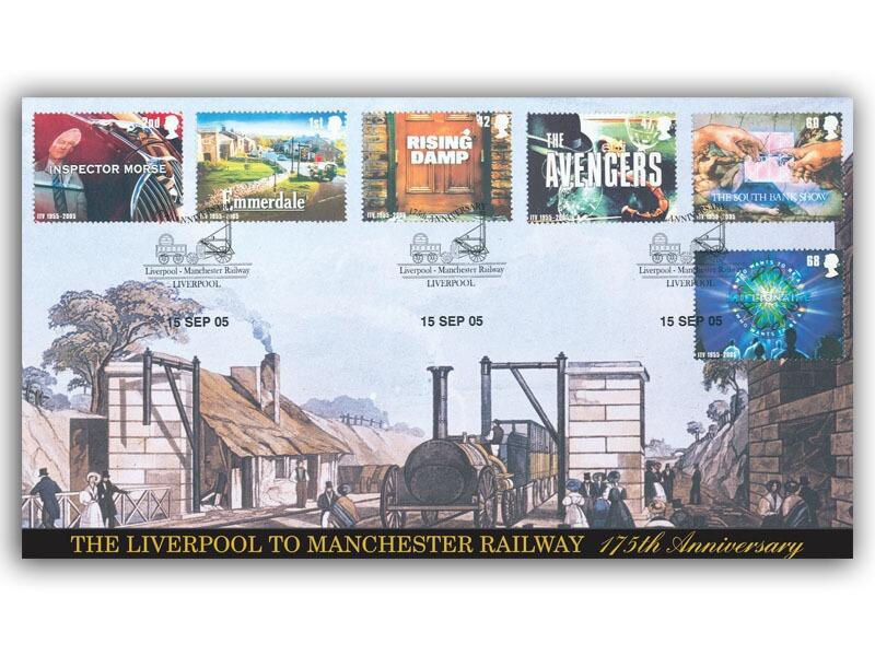 175th Anniversary of the Liverpool and Manchester Railway with a full set of the Classic ITV stamps
