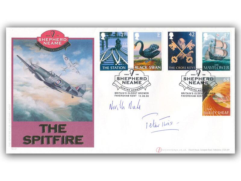 2003 Pub Signs, The Spitfire, signed by Neville Duke and Peter Twiss