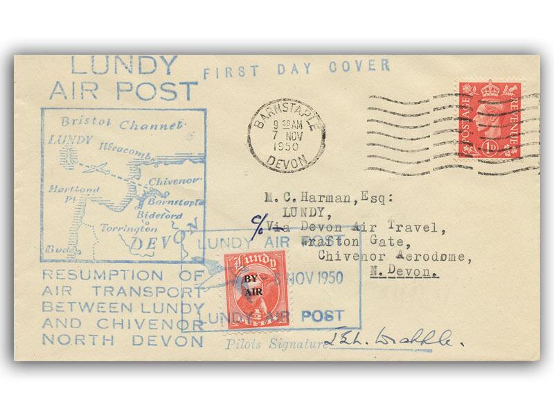 1950 Lundy Air Post, Pilot Signed