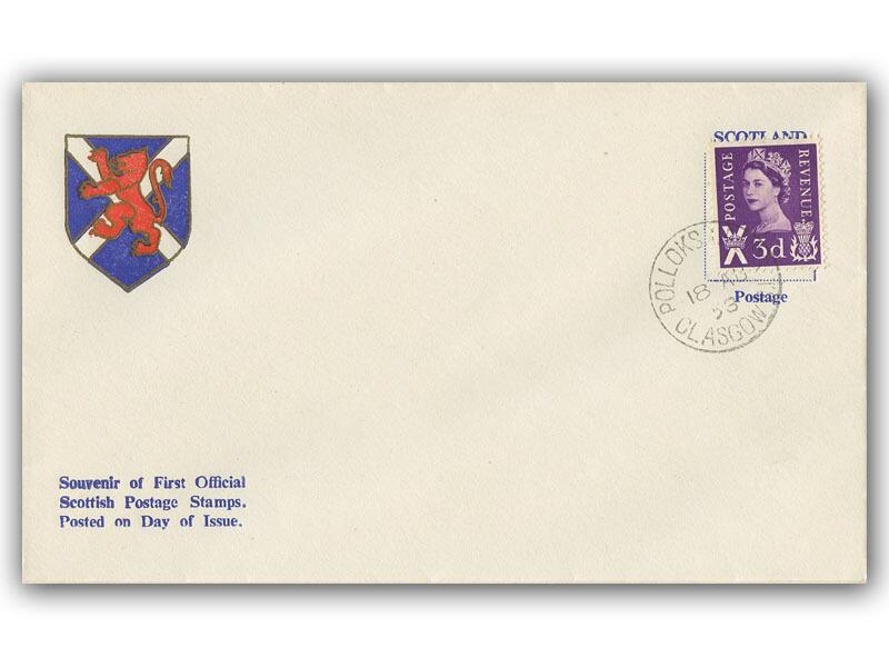 1958 3d Lilac Scottish Regional, Scottish Coat of Arms cover