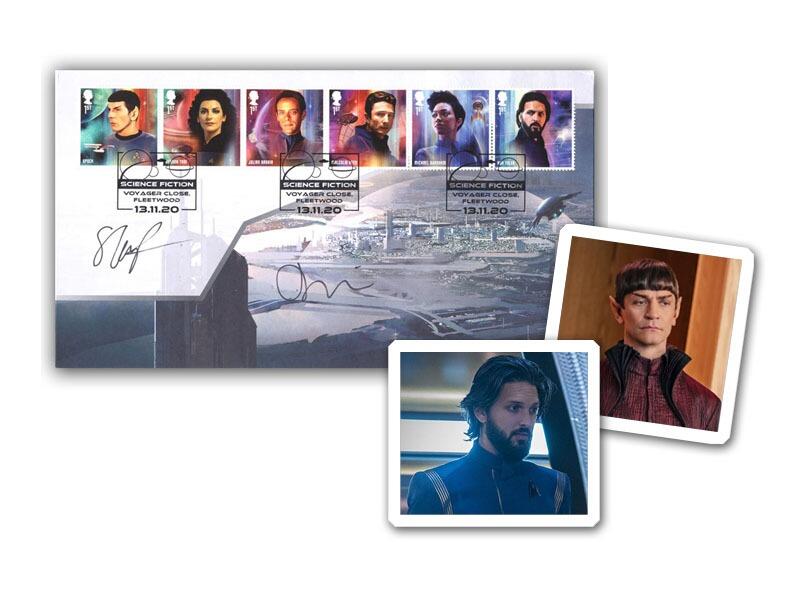Star Trek Starfleet Crew, signed James Frain & Shazad Latif