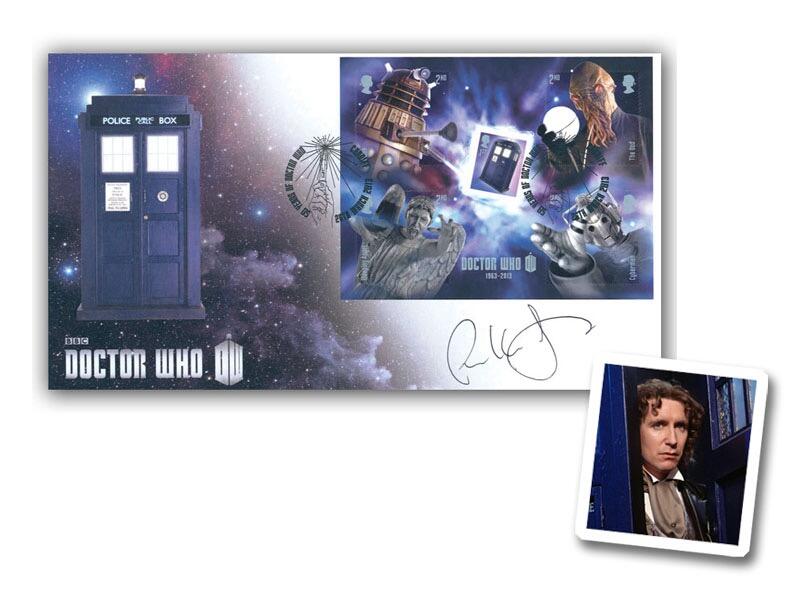 Doctor Who Miniature Sheet, signed Paul McGann