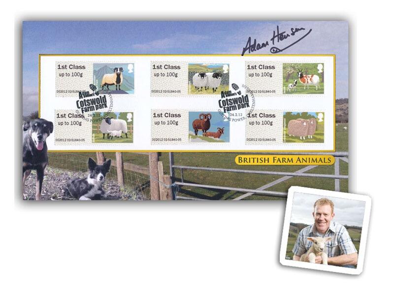 Post & Go British Farm Animals - Sheep Bureau Stamps Cover Signed Adam Henson