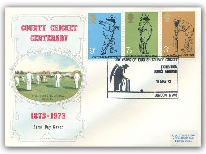 1973 Cricket, Exhibition Lords Ground London special postmark