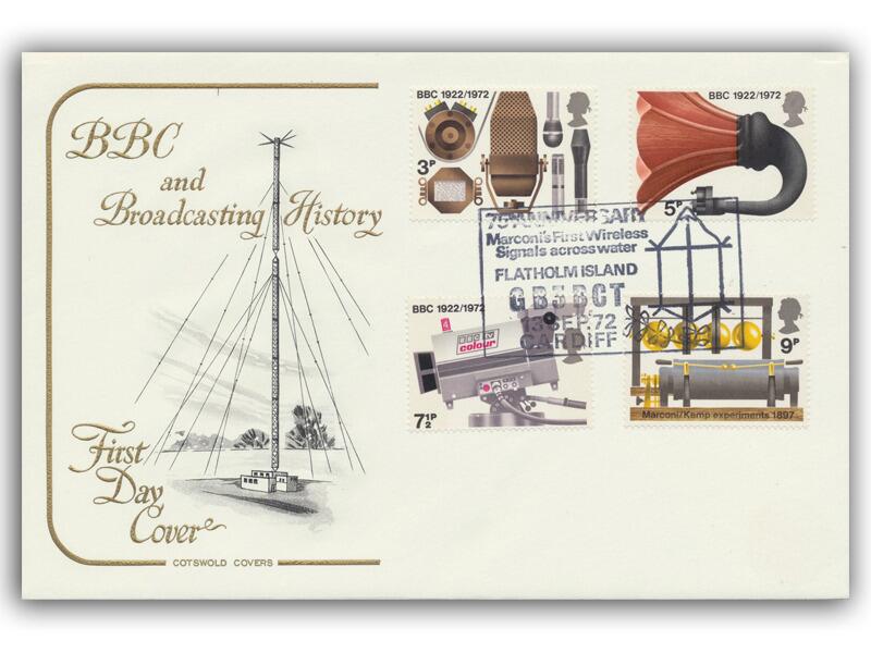 1972 BBC, Flatholm Island postmark, Cotswold cover