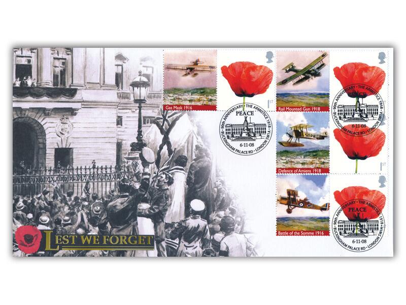 Lest We Forget, Stamps & RAF Labels, Buckingham Palace Postmark