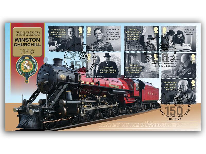 Sir Winston Churchill 150, RHDR Railway Churchill Loco first day cover