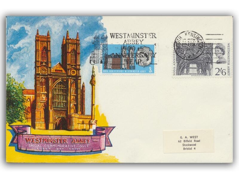 1966 Westminster Abbey, phosphor, 900th Anniversary slogan