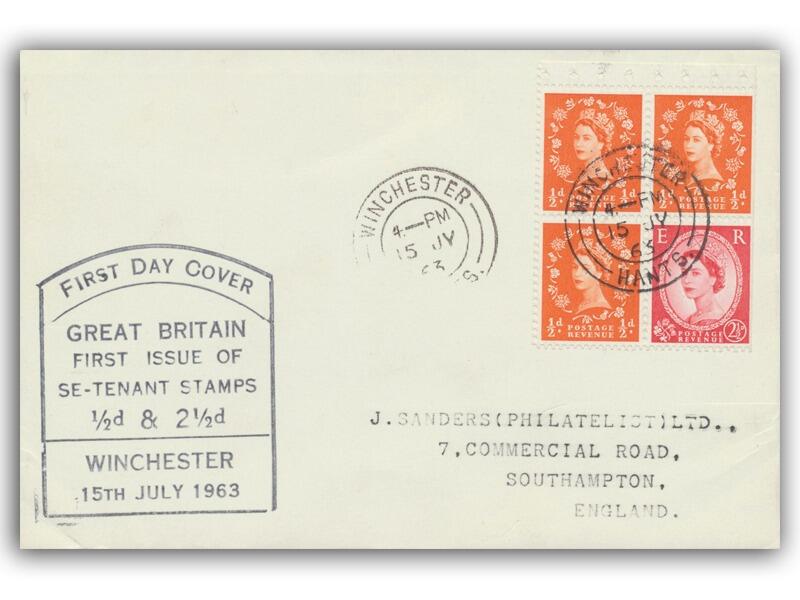 1963 2/- Holiday Booklet Se-Tenant Booklet Pane, Winchester CDS, Sanders cover
