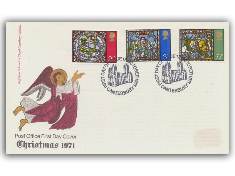 1971 Christmas, Canterbury special FDI, Post Office cover