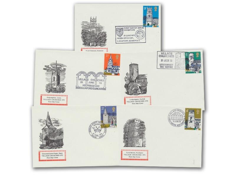 1972 Churches, Benham Engraved Set