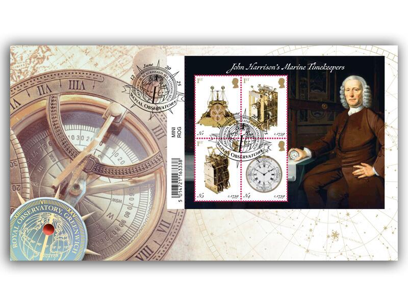 John Harrison Marine Timekeepers Barcoded Miniature Sheet