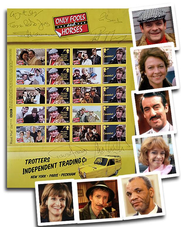 Only Fools and Horses Collector’s Sheet. Signed by the OFAH Cast x7