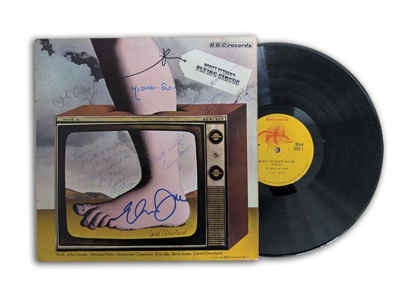 Monty Python Flying Circus LP. SIgned John Cleese, Michael Palin, Eric Idle, Terry Gilliam, Graham Chapman & Carol Cleveland