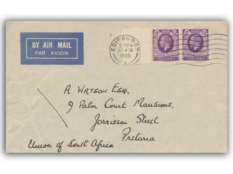 1935 3d Violet, Edinburgh CDS