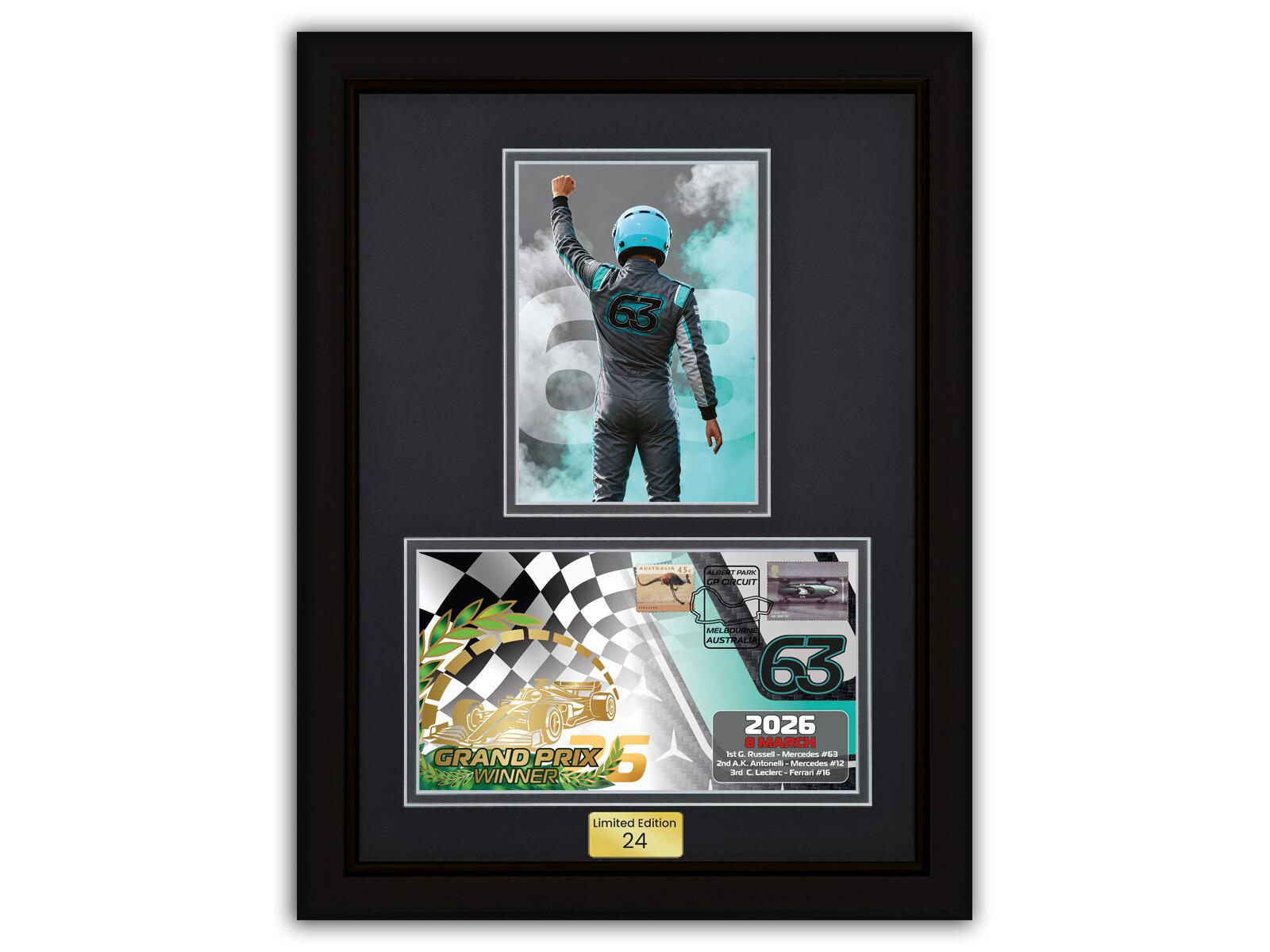 Framed Black George Russell - Australian Grand Prix Winner | Formula 1 2026 Season