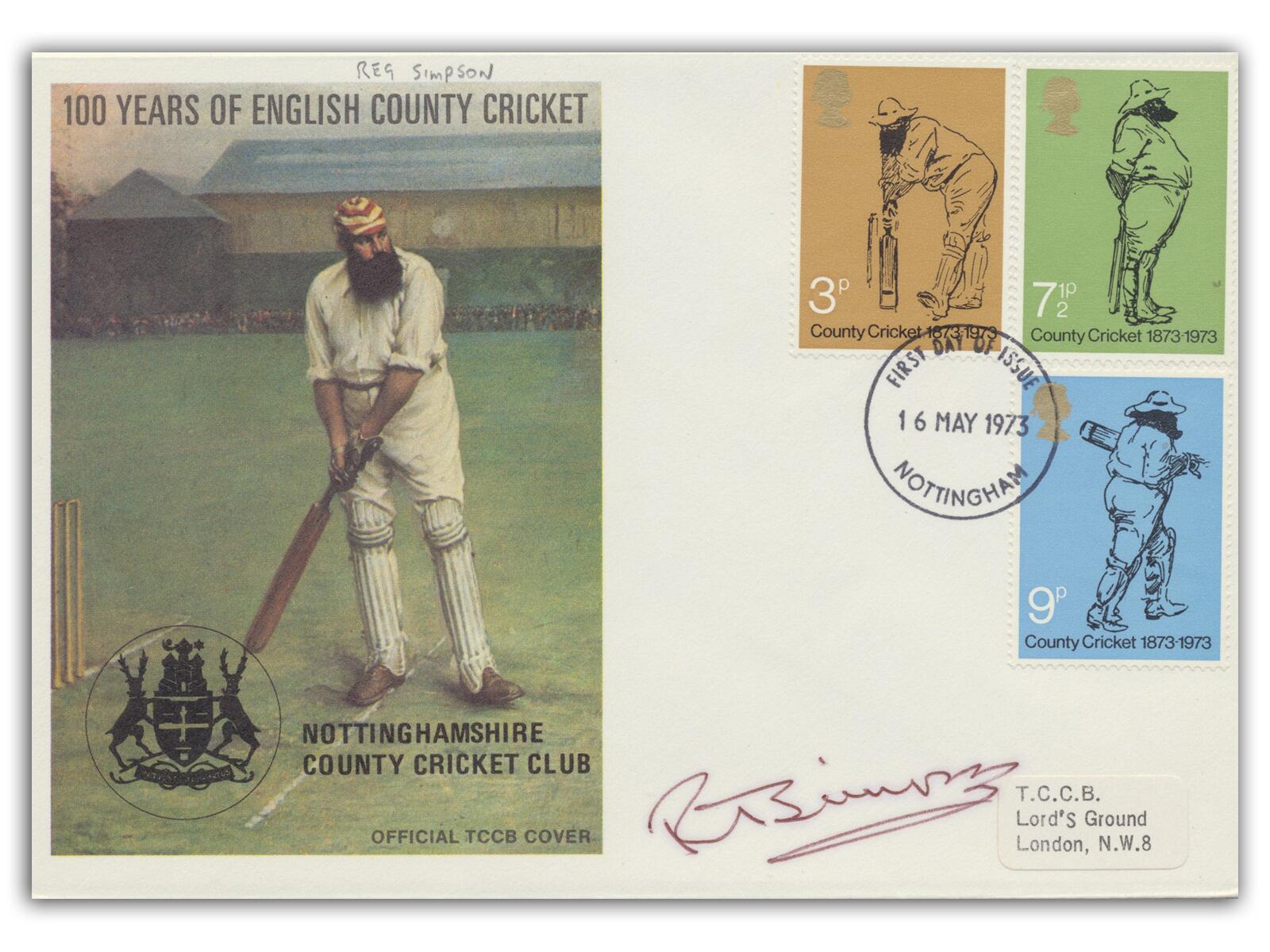 Reg Simpson signed 1973 Cricket