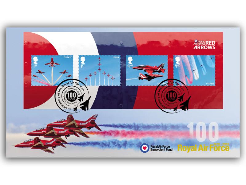 100 Years of the Royal Air Force - The Red Arrows Miniature Sheet