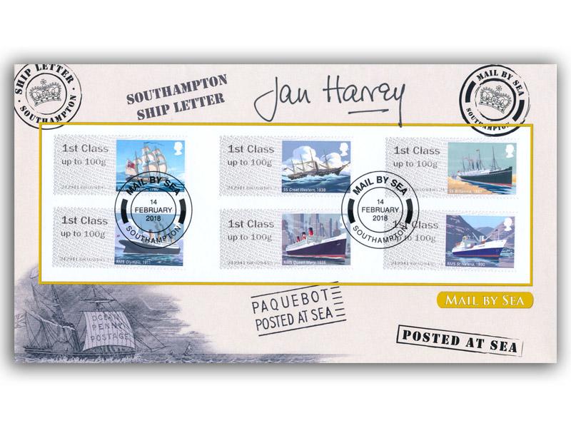 Post & Go - Royal Mail Heritage - Mail by Sea signed by Jan Harvey