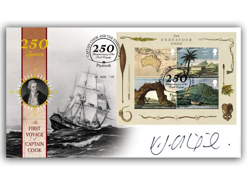 250 Years of the First Voyage of Captain Cook Miniature Sheet Cover