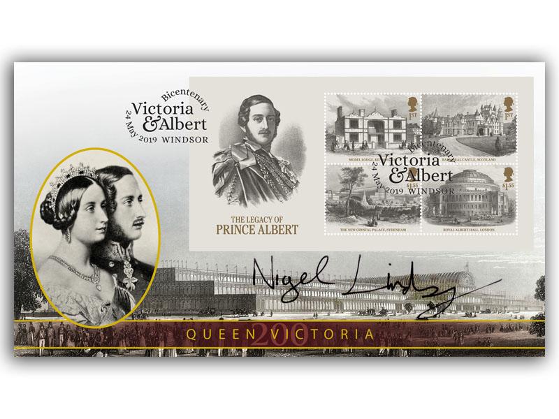 Bicentenary of Queen Victoria's Birth, Miniature Sheet, signed Nigel Lindsay