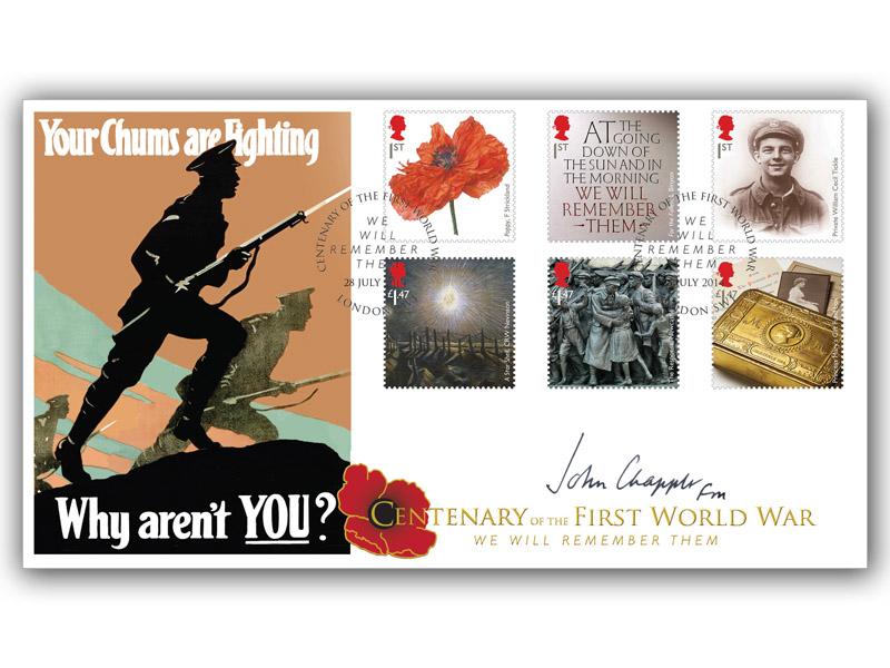 2014 The Great War 1914 - 'Your Chums are Fighting', signed by Field Marshall Sir John Chapple