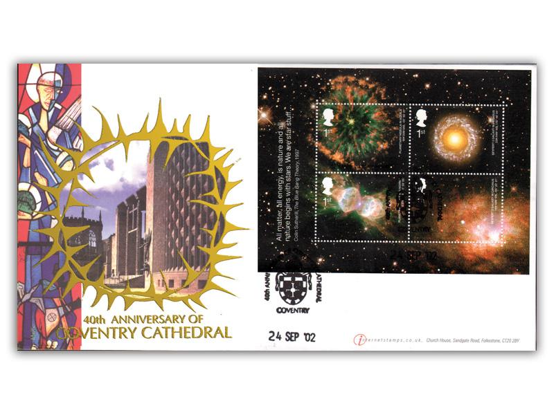 Astronomy Miniature Sheet, Coventry Cathedral cover