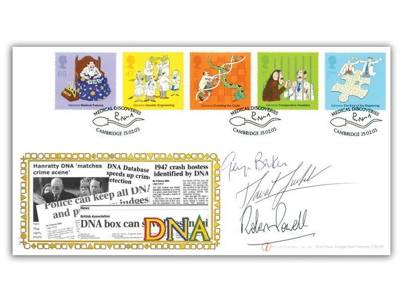 DNA, signed by George Baker, Robert Powell & David Suchet