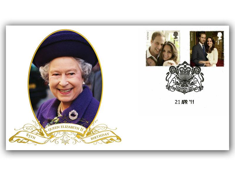 2011 Queen's 85th birthday, Royal Wedding stamps, London SW1 postmark