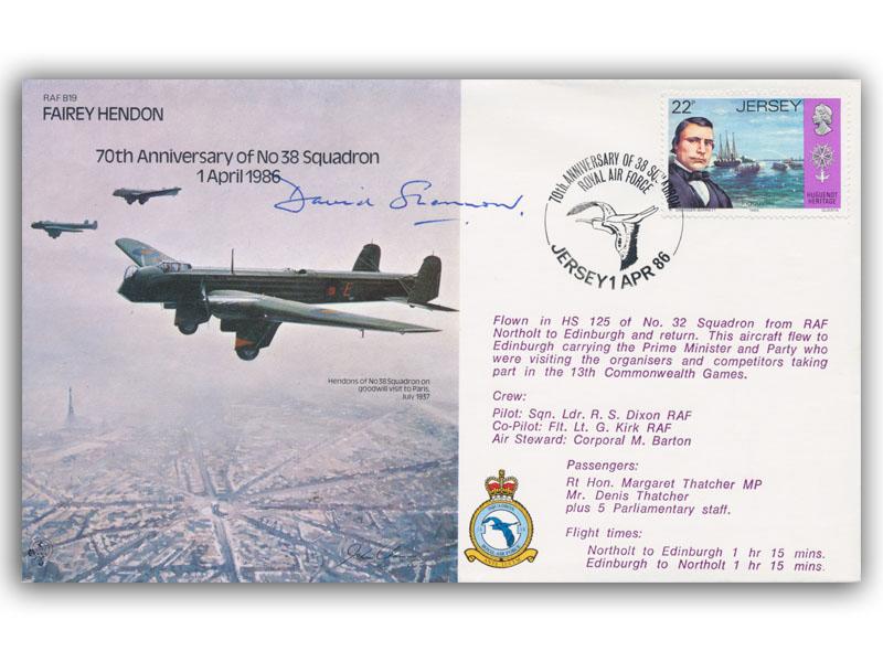 David Shannon signed 1986 RAF Fairey Hendon cover