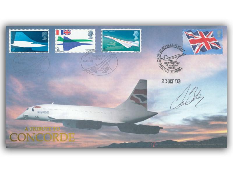 Farewell Concorde 2003, Tribute Flight to Cardiff, signed Les Brodie