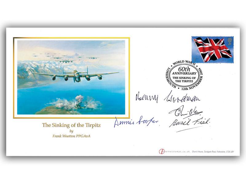 2004 Tirpitz 60th anniversary, Lossiemouth, signed by Benny Goodman, Colin Cole, Dennis Cooper & Basil Fish