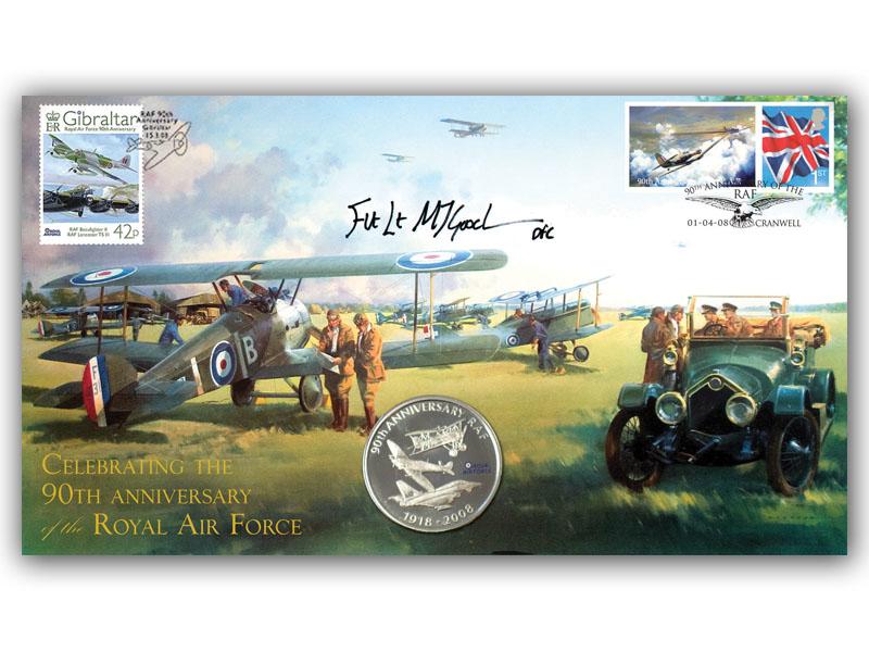 RAF 90th coin cover, signed Michelle Goodman