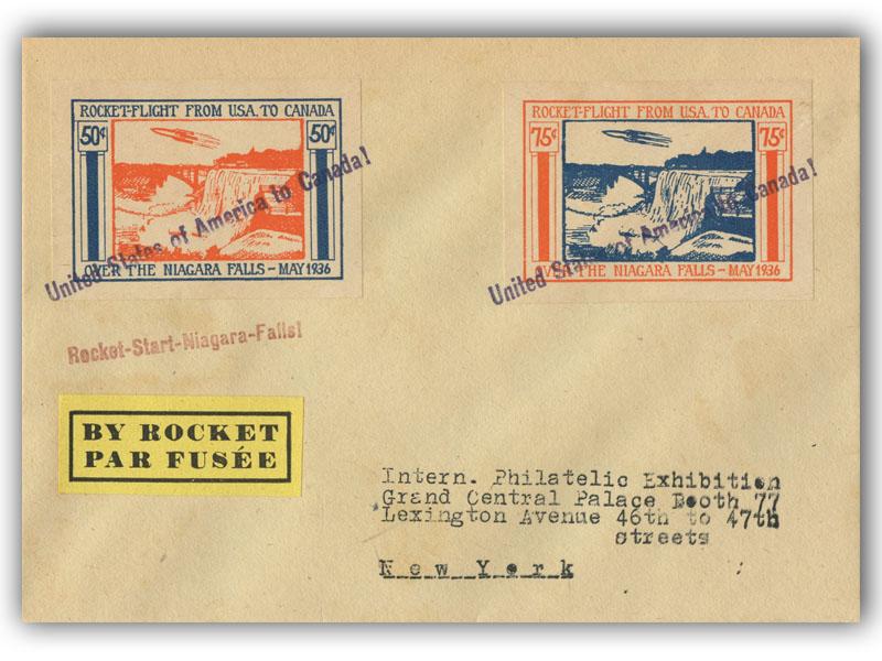 1936 Gerhard Zucker Rocket Post, USA to Canada