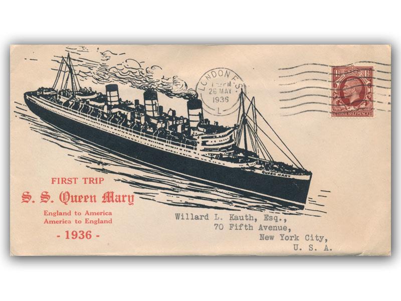 1936 RMS Queen Mary Maiden Voyage, American Express black cover